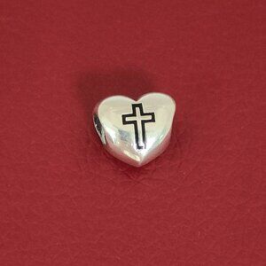 Pandora Faith Cross Heart Bead Charm S925 Silver Bracelet Pendant with box